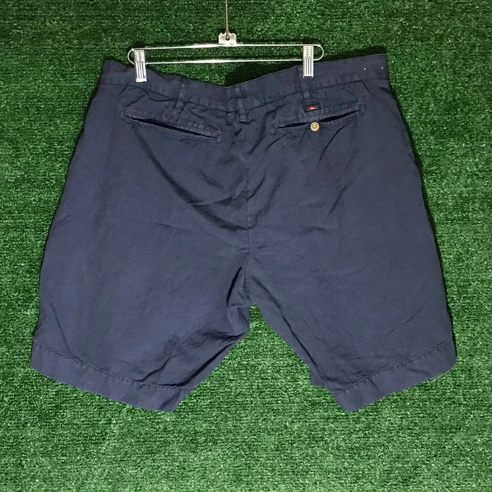 Faherty Shorts Mens 38 Blue Chino Preppy Linen Blend Casual